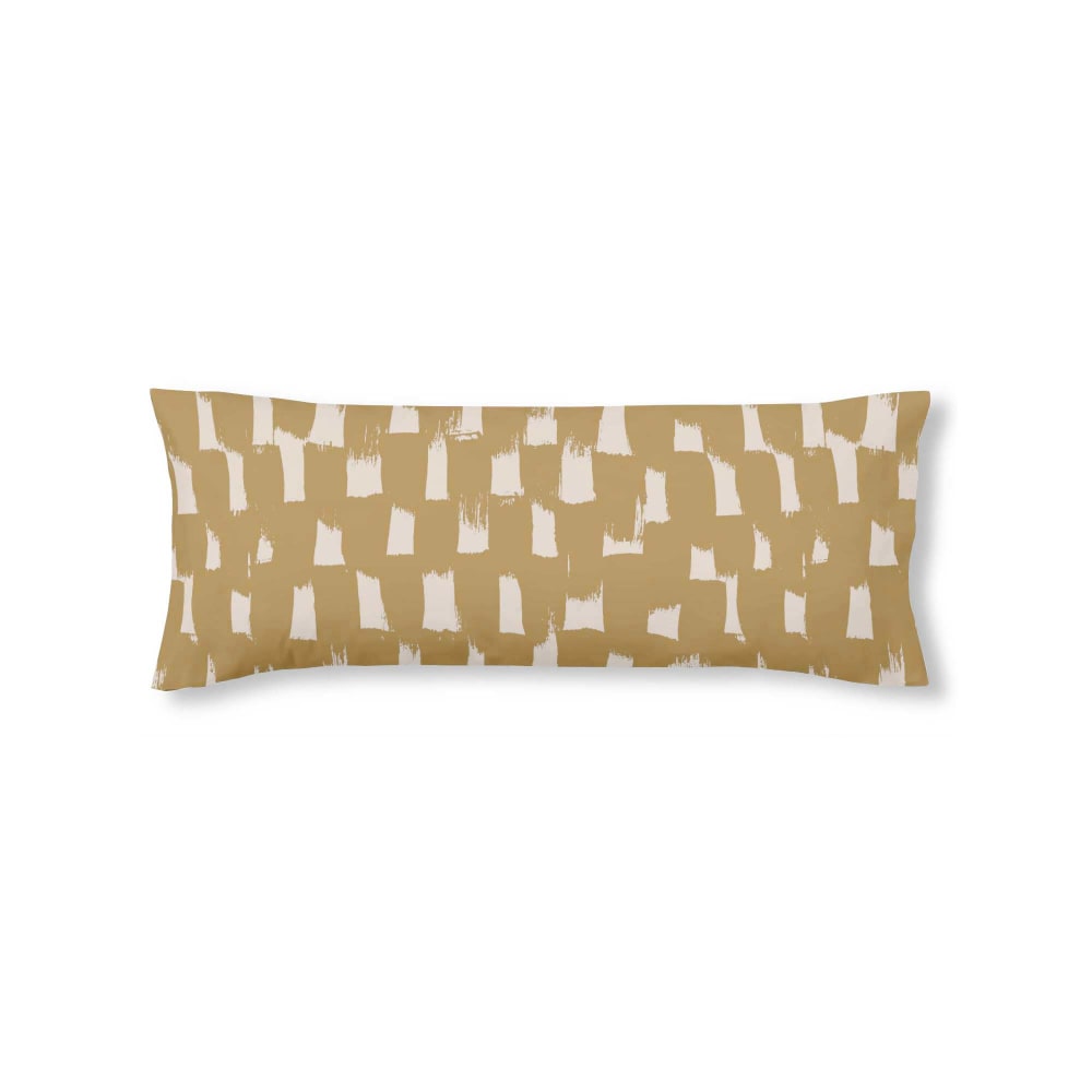 Funda de almohada en algodón popelín de 300 hilos amarillo 45x125 cm
