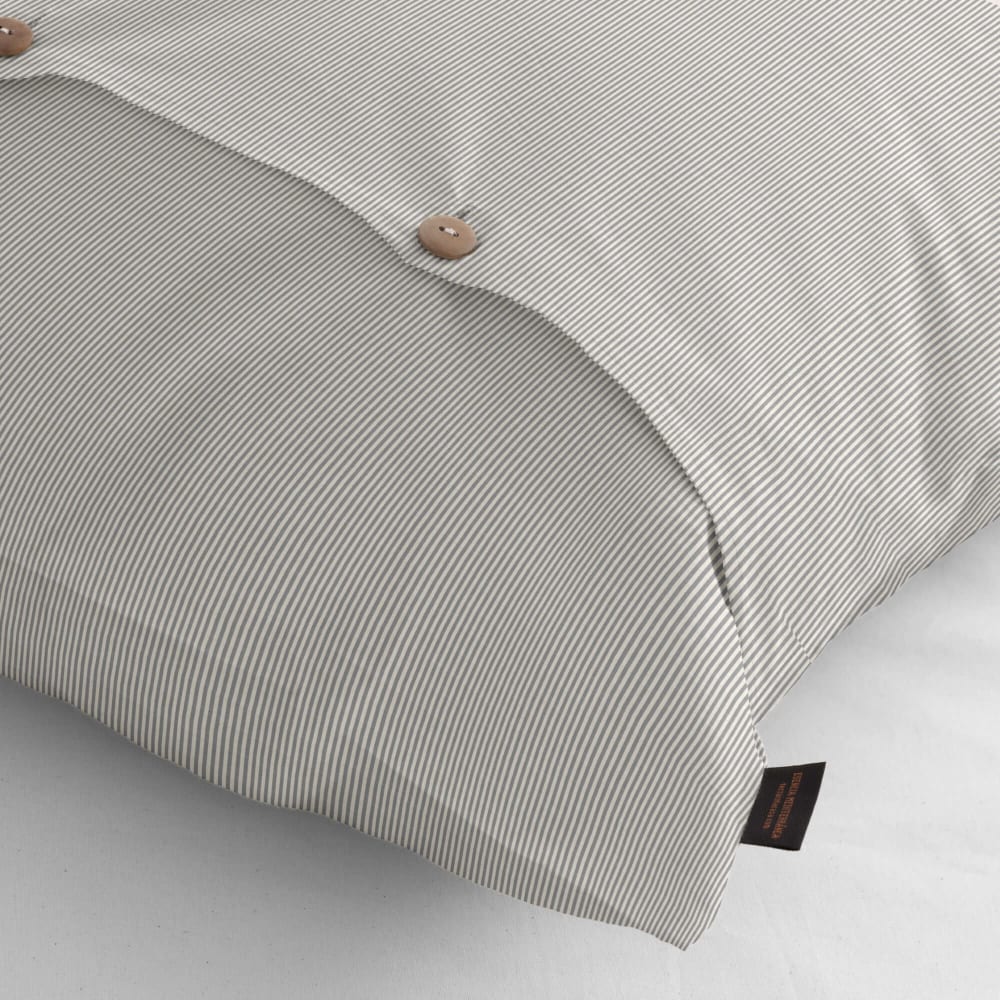 Funda de almohada de lino, algodón y poliéster gris 80x80 cm - Maisons du Monde