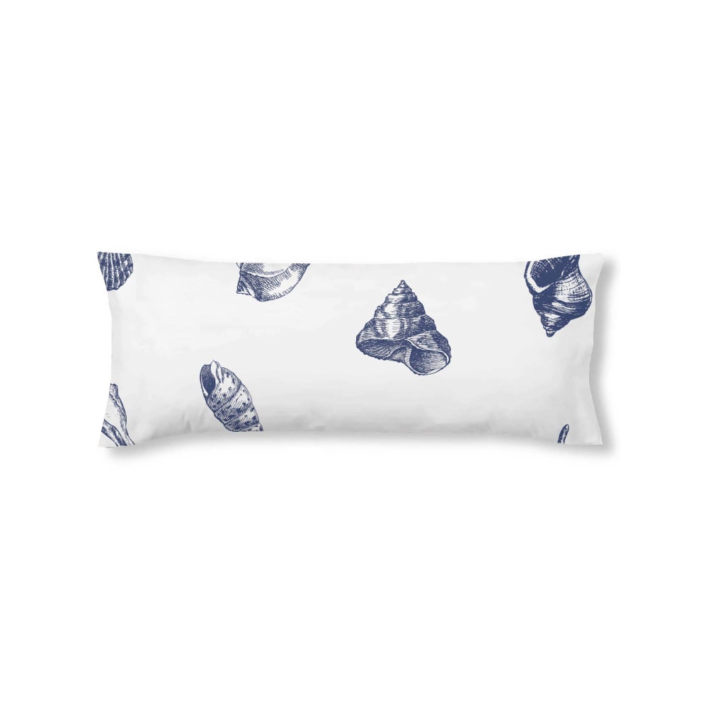 Taie d'oreiller en popeline de coton 300 fils bleu 45x125 cm