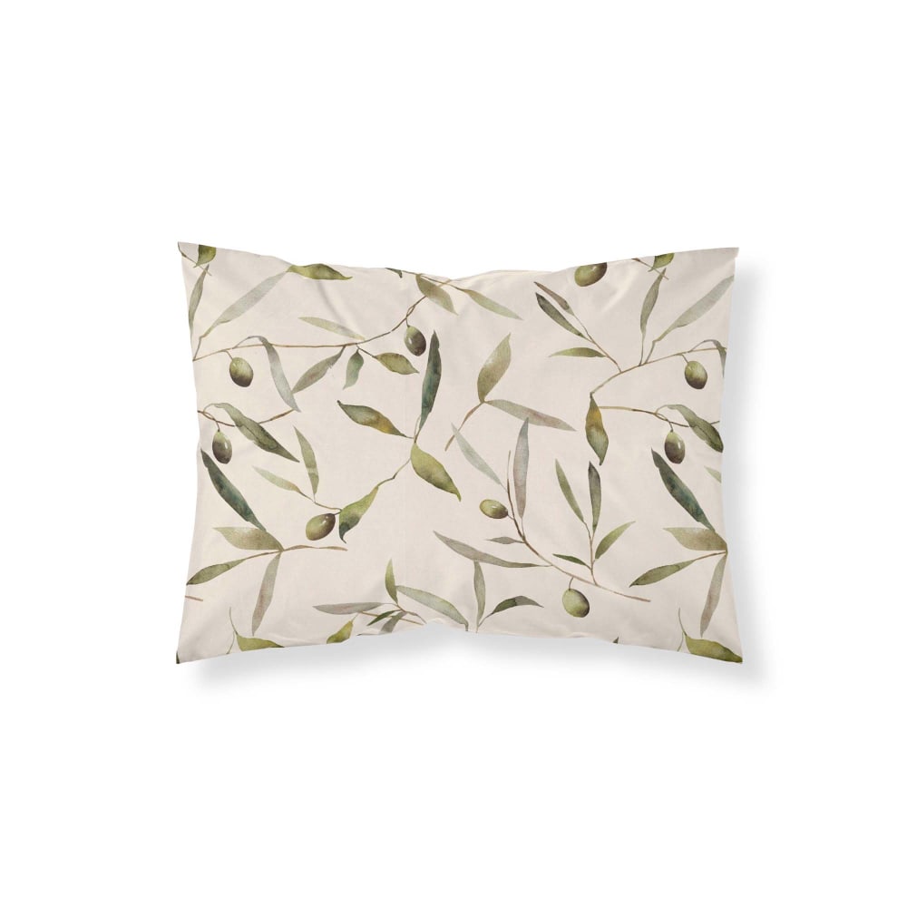 Taie d'oreiller en popeline de coton 300 fils vert 50x80 cm