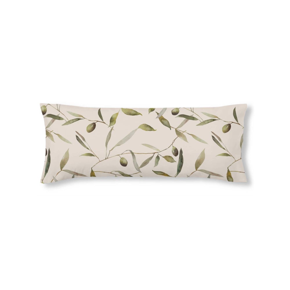 Funda de almohada en algodón popelín de 300 hilos verde 45x110 cm