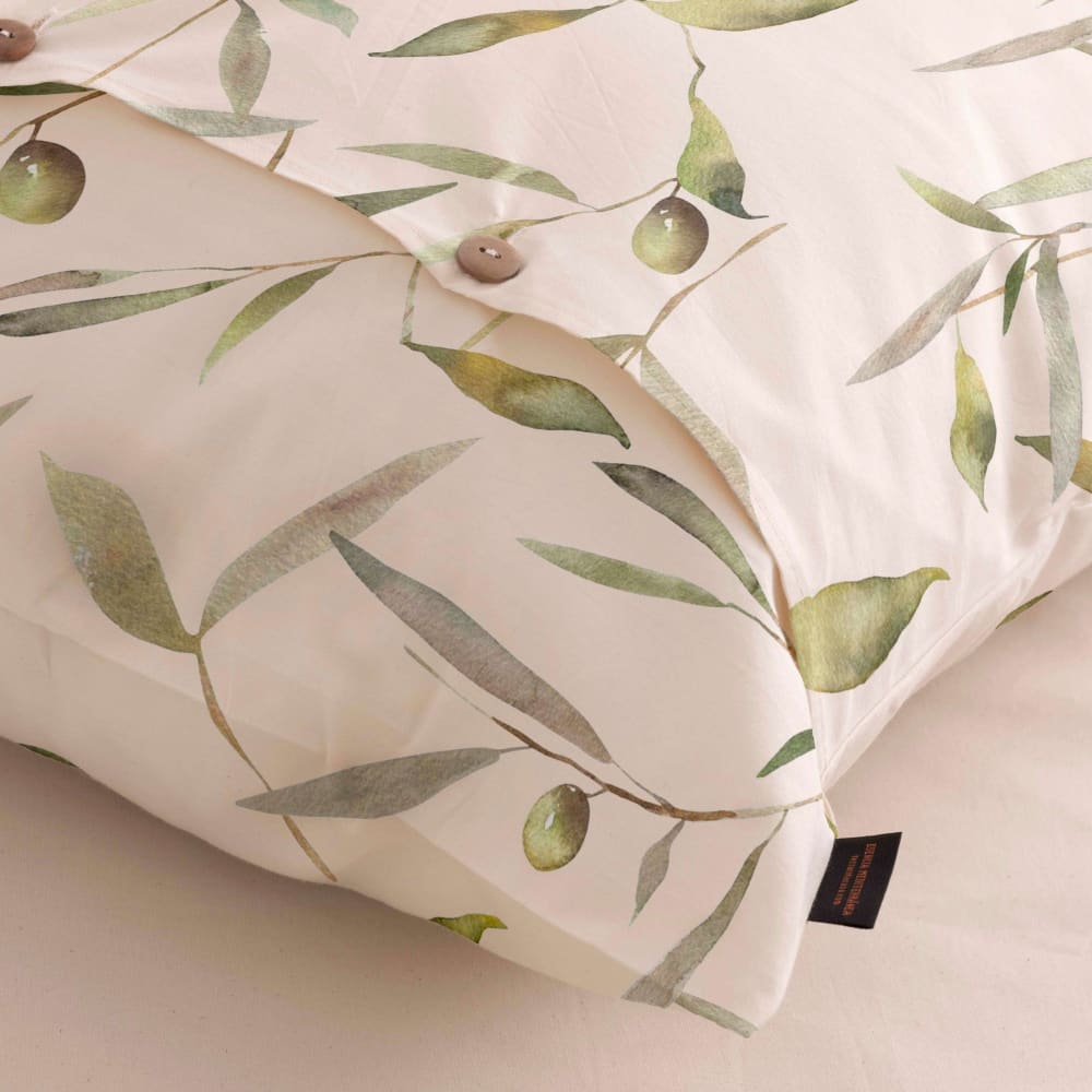 Funda de almohada en algodón popelín de 300 hilos verde 45x110 cm - Maisons du Monde