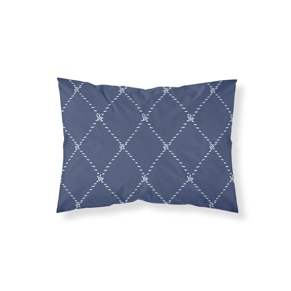 Funda de almohada en algodón popelín de 300 hilos azul 50x80 cm