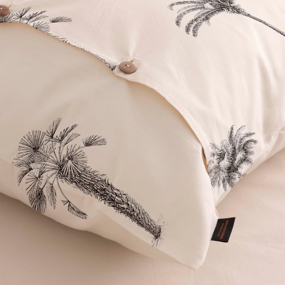 Taie d'oreiller en popeline de coton 300 fils beige 80x80 cm — vue 3