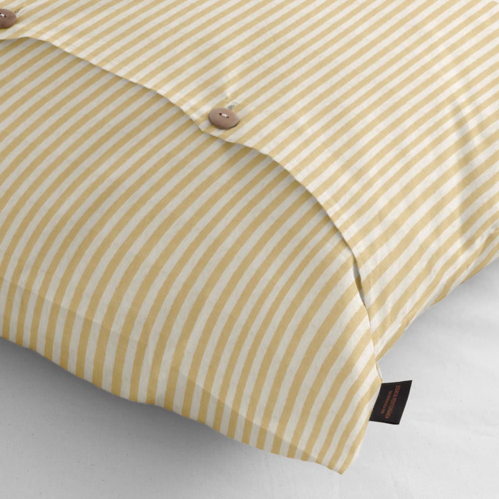 Funda de almohada de lino, algodón y poliéster amarillo 65x65 cm - Maisons du Monde
