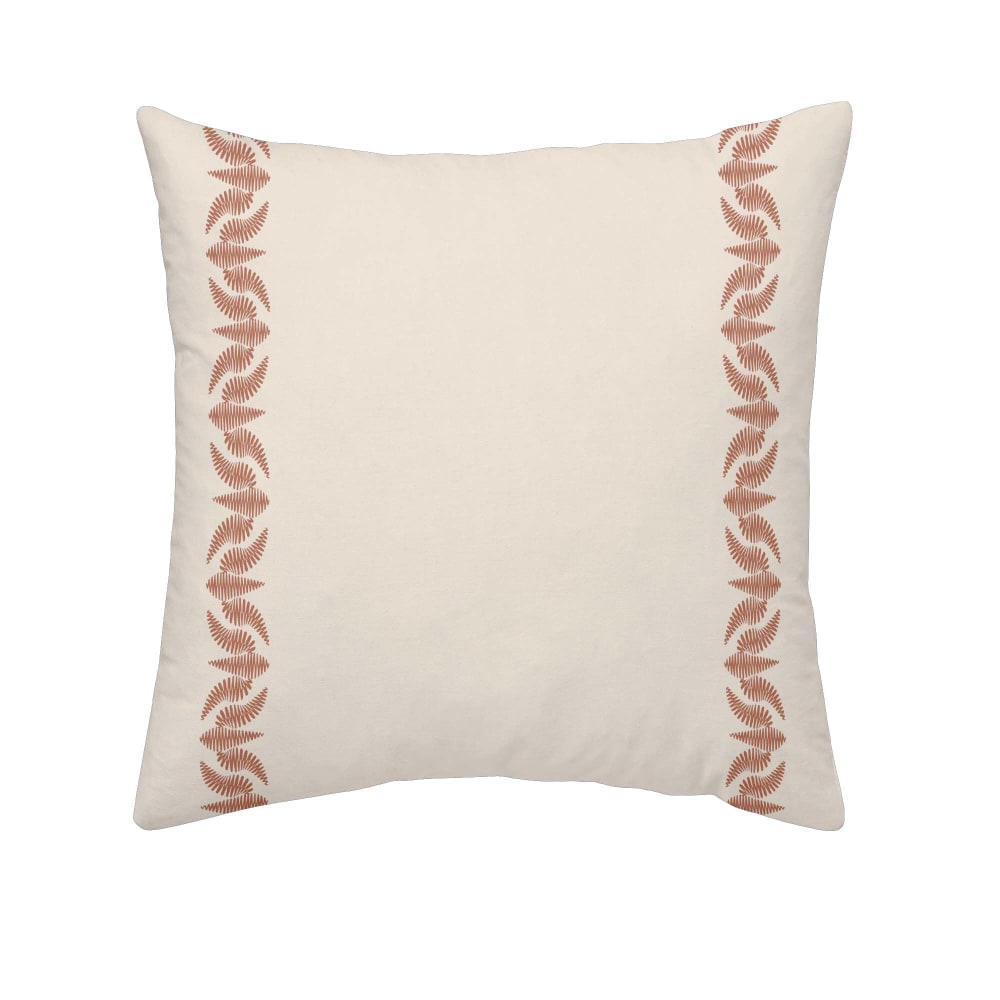 Taie d'oreiller en popeline de coton 300 fils orange 65x65 cm