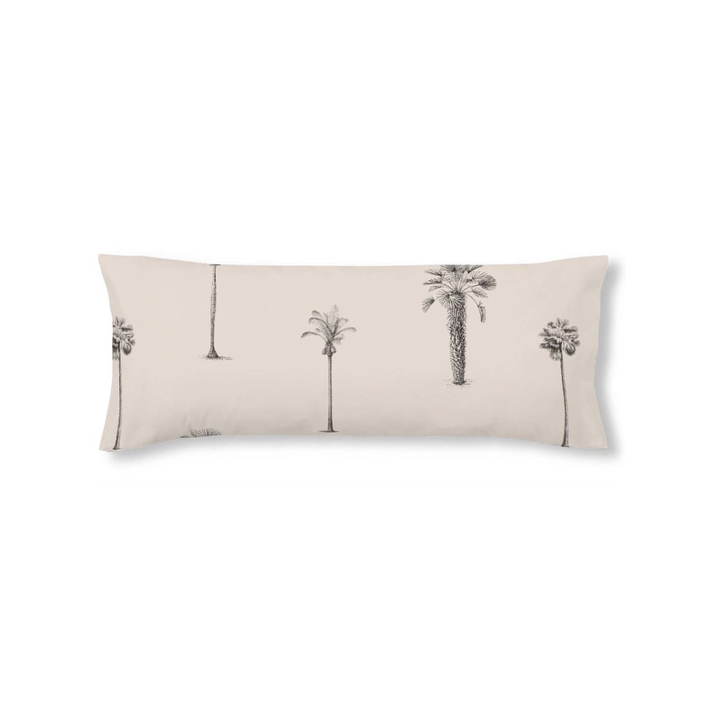 Funda de almohada en algodón popelín de 300 hilos beige 45x110 cm