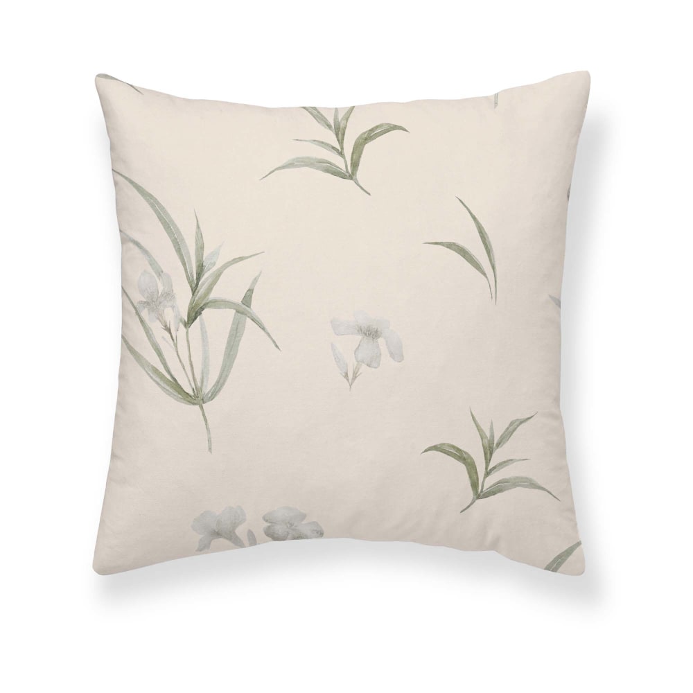 Funda de almohada en algodón popelín de 300 hilos verde 65x65 cm