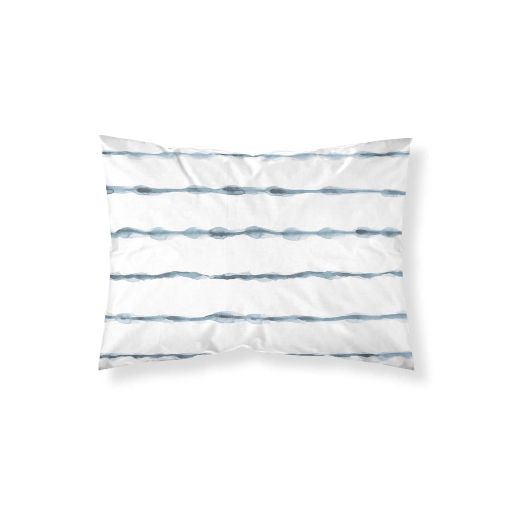 Funda de almohada en algodón popelín de 300 hilos azul 50x80 cm