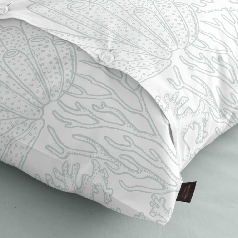 Taie d'oreiller en popeline de coton 300 fils vert 45x125 cm - Maisons du Monde