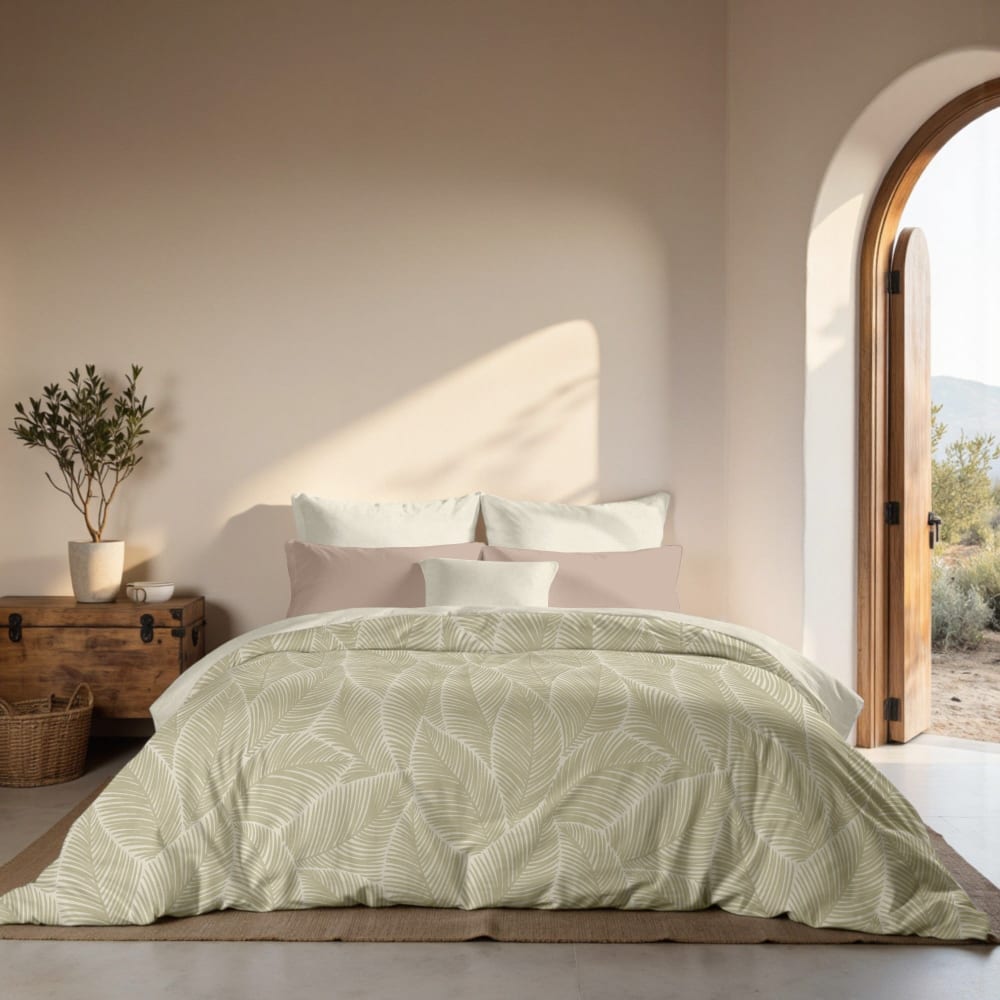 Terracota Bettbezug aus 300-fädigem Baumwollpopeline in Beige 220x220 cm Beige Baumwolle