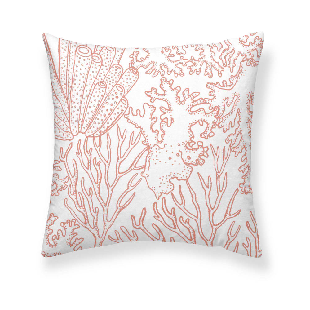 Taie d'oreiller en popeline de coton 300 fils orange 65x65 cm