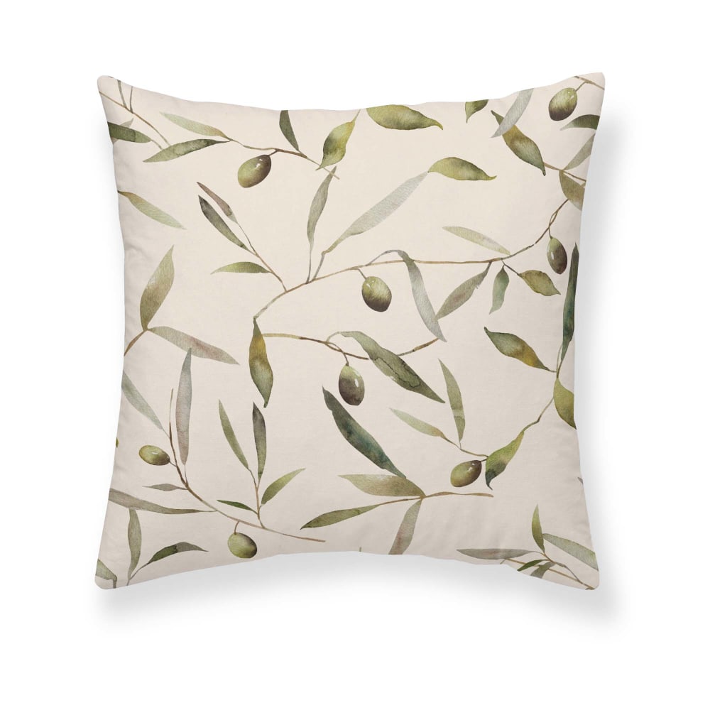 Taie d'oreiller en popeline de coton 300 fils vert 65x65 cm