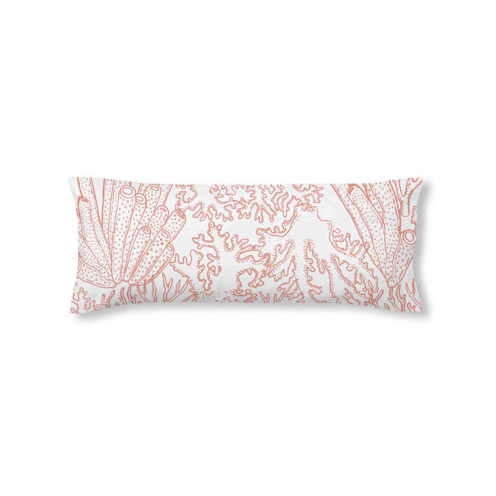 Funda de almohada en algodón popelín de 300 hilos naranja 45x125 cm