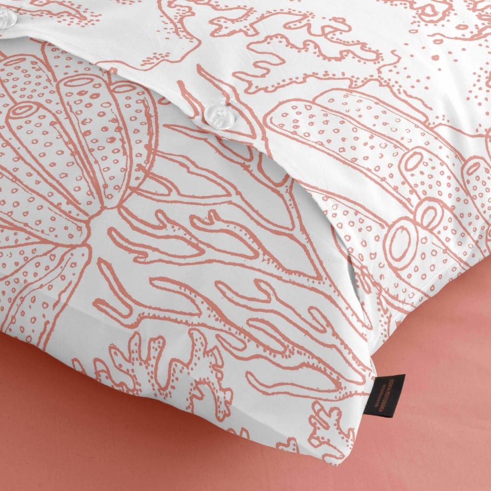 Funda de almohada en algodón popelín de 300 hilos naranja 45x125 cm - Maisons du Monde