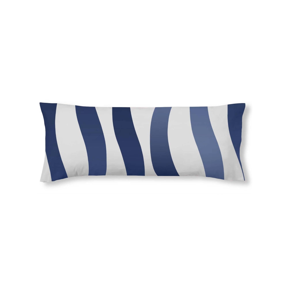 Funda de almohada en algodón popelín de 300 hilos azul 45x110 cm