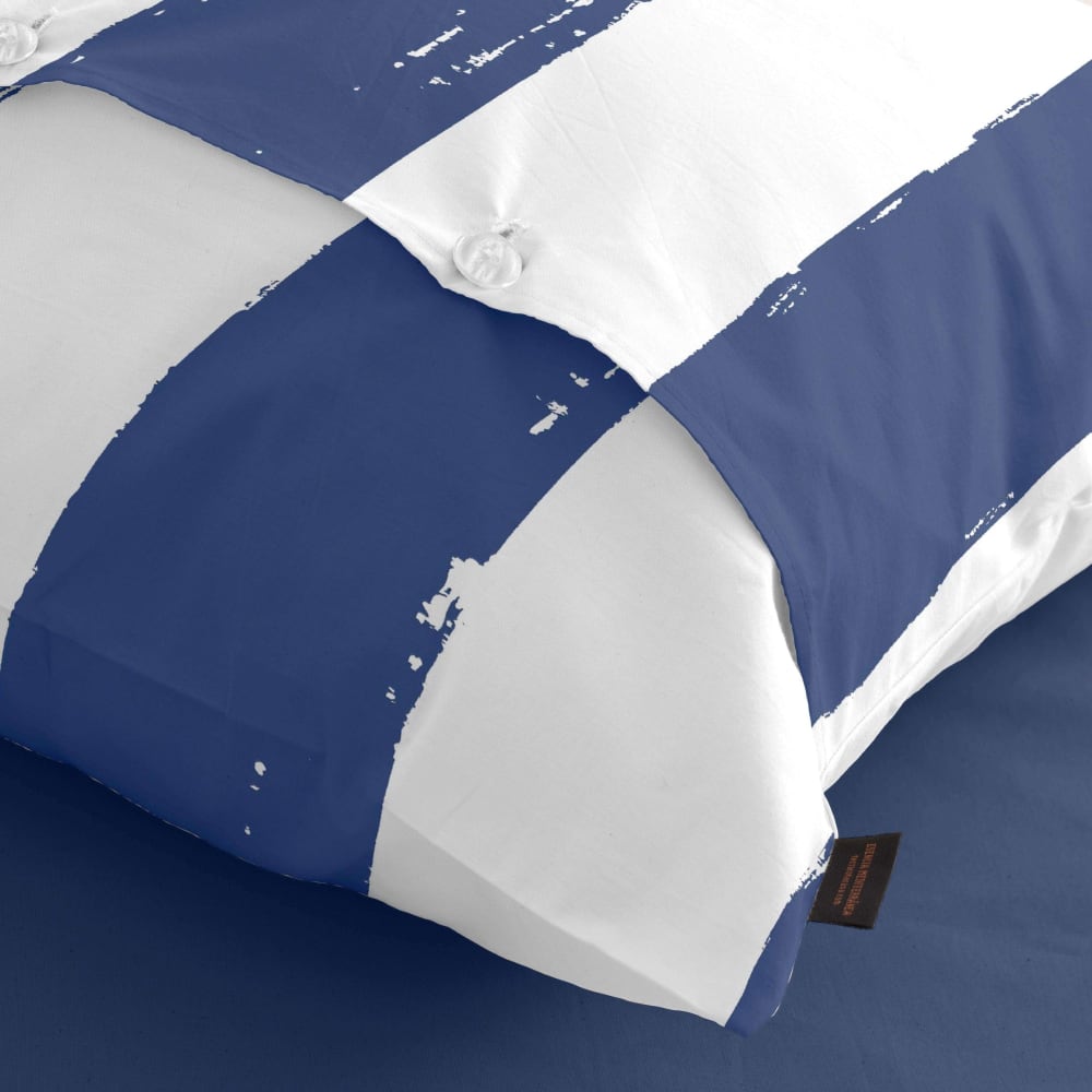 Funda de almohada en algodón popelín de 300 hilos azul 50x80 cm - Maisons du Monde