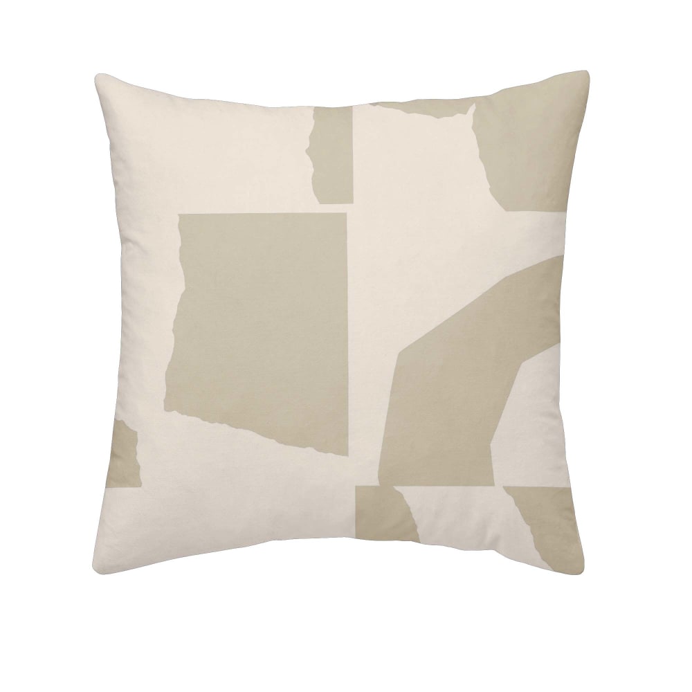Taie d'oreiller en popeline de coton 300 fils beige 65x65 cm