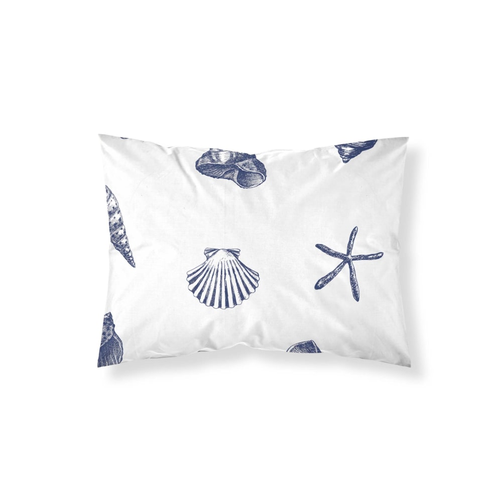 Taie d'oreiller en popeline de coton 300 fils bleu 50x80 cm