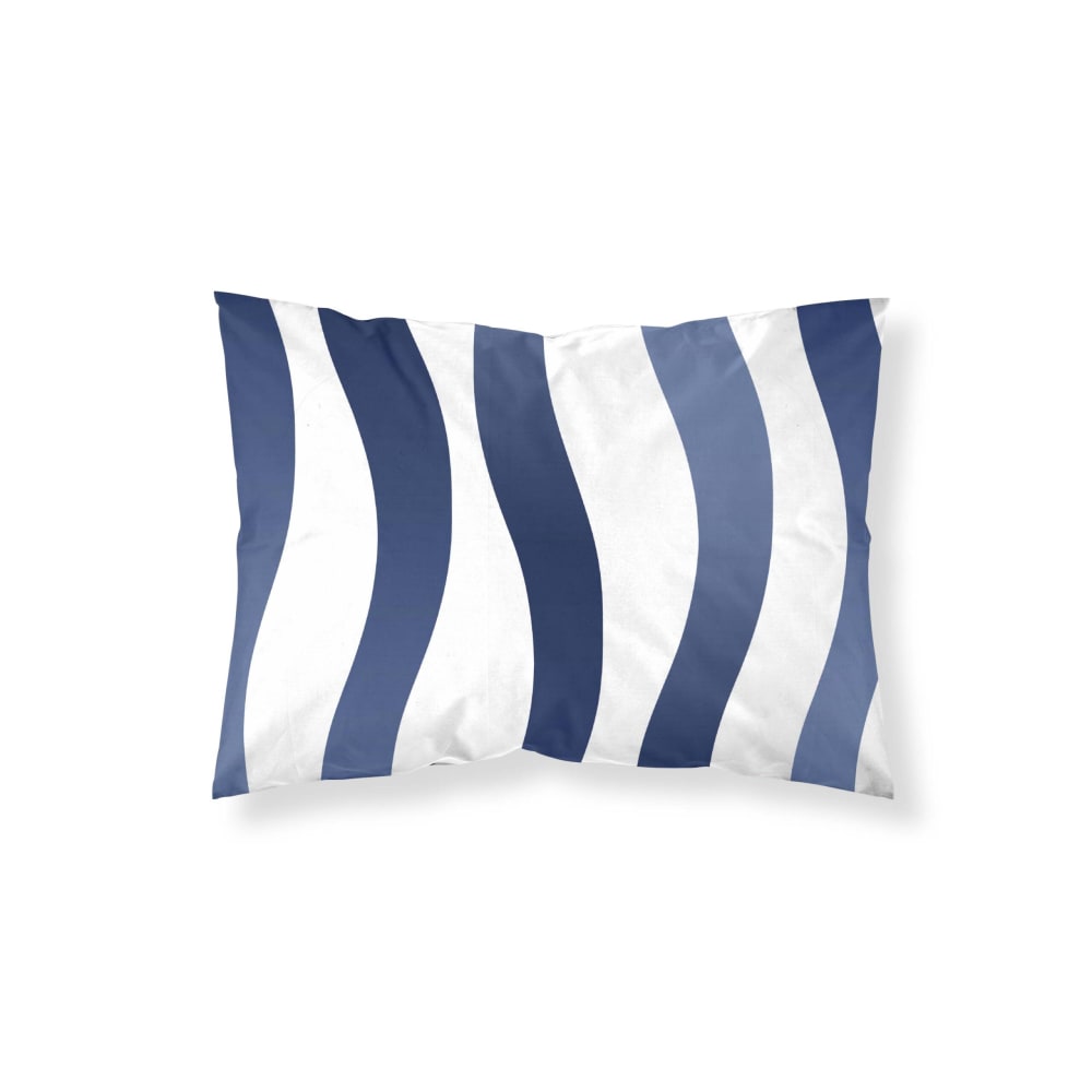 Taie d'oreiller en popeline de coton 300 fils bleu 50x80 cm