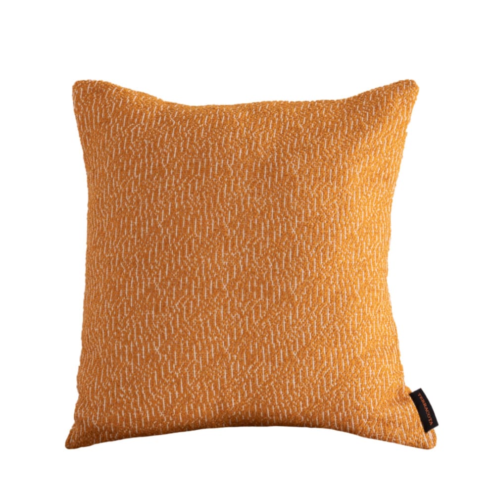 Funda de cojín de algodón y poliéster suavizado amarillo 65x65 cm