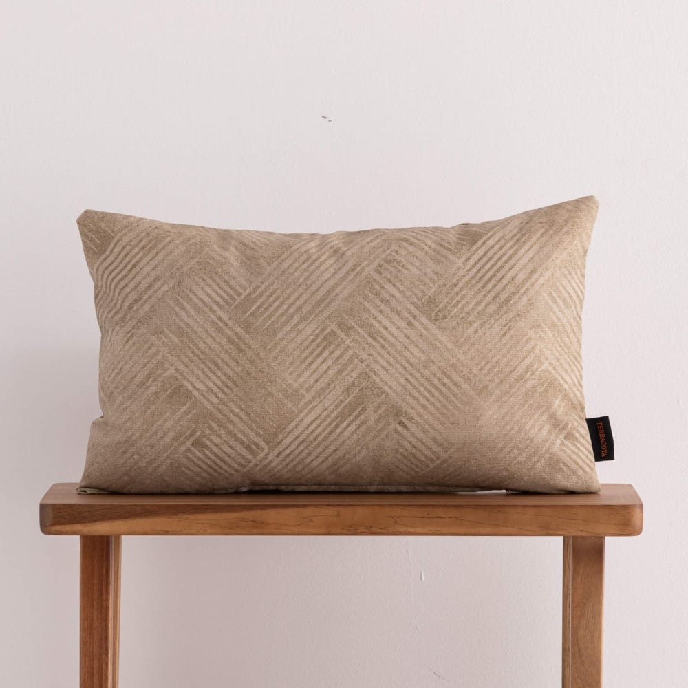 Housse de coussin en coton marron 30x50 cm — vue 3