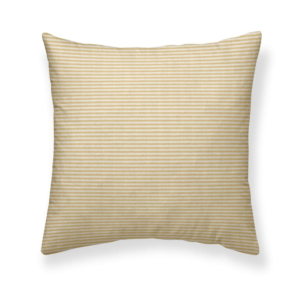 Funda de cojín de lino, algodón y poliéster amarillo 65x65 cm