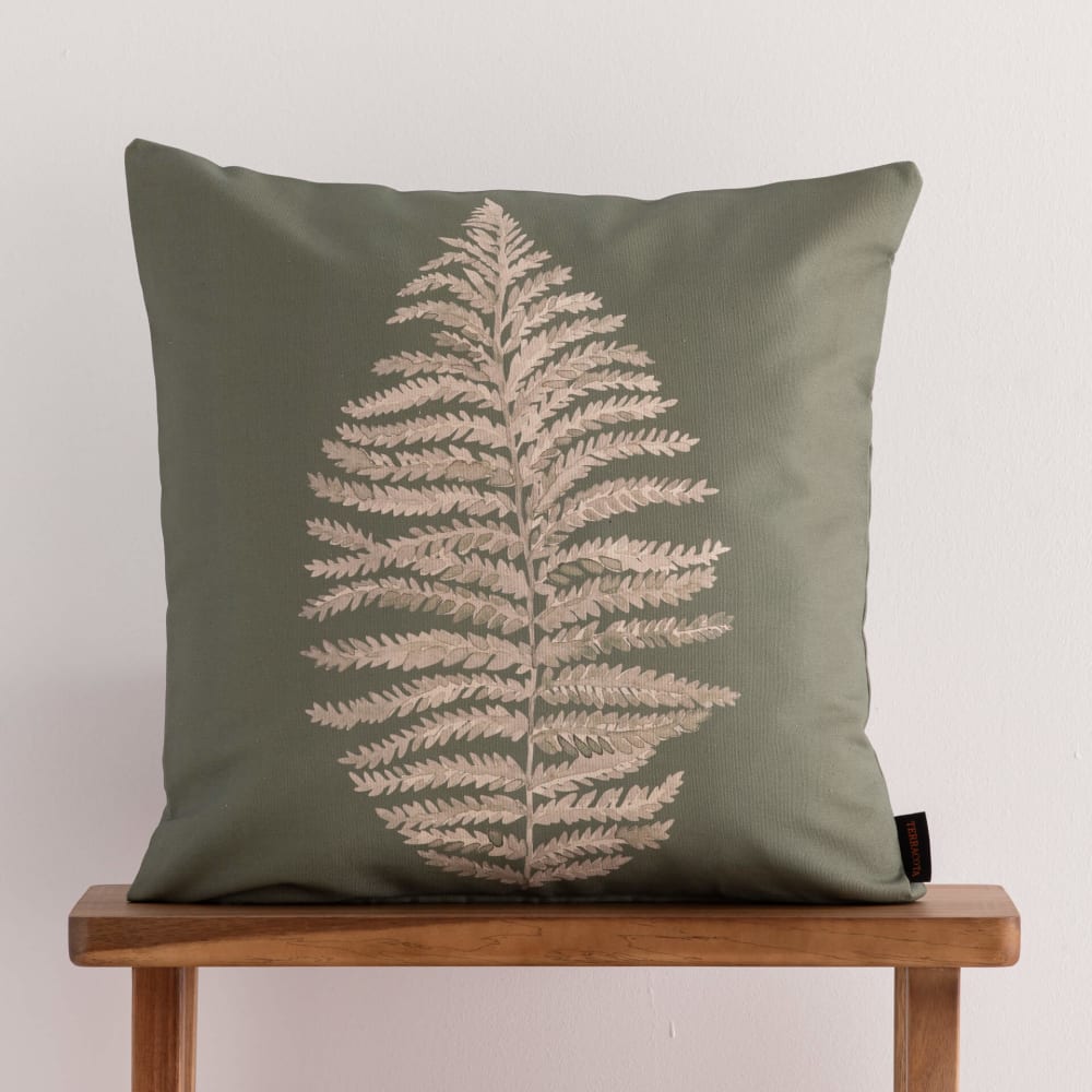 Housse de coussin en coton vert 50x50 cm — vue 3