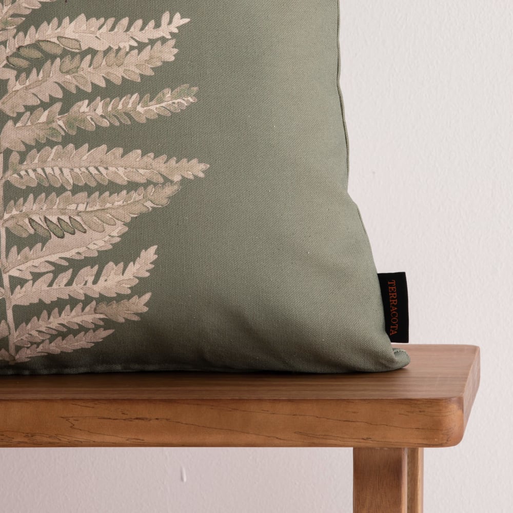 Housse de coussin en coton vert 50x50 cm — vue 4