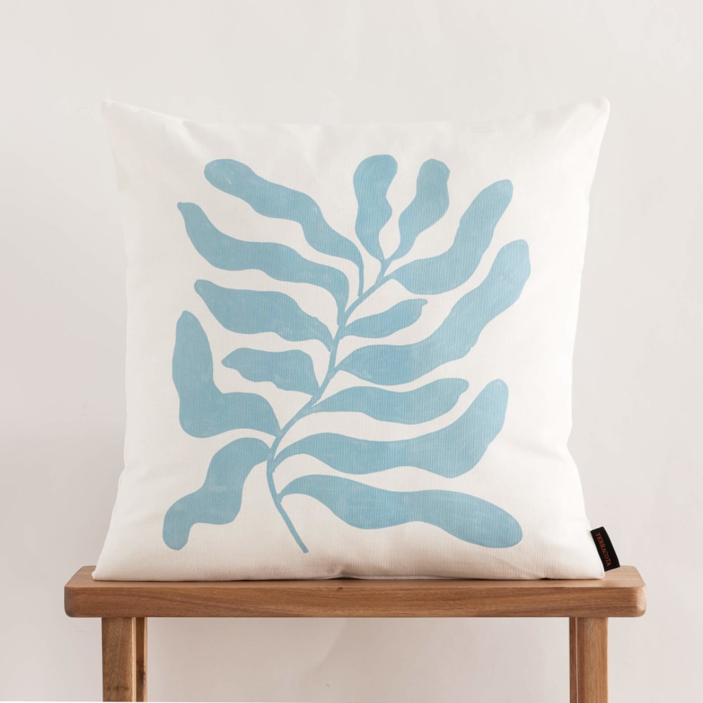 Housse de coussin en coton bleu 50x50 cm - Maisons du Monde