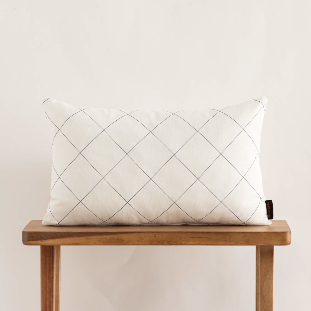Housse de coussin en coton bleu 30x50 cm — vue 3