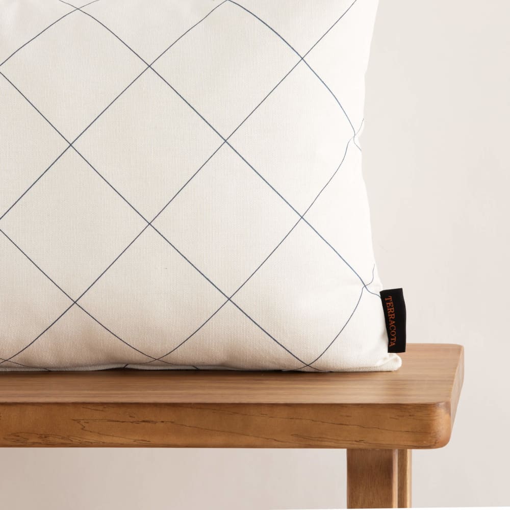 Housse de coussin en coton bleu 30x50 cm — vue 4