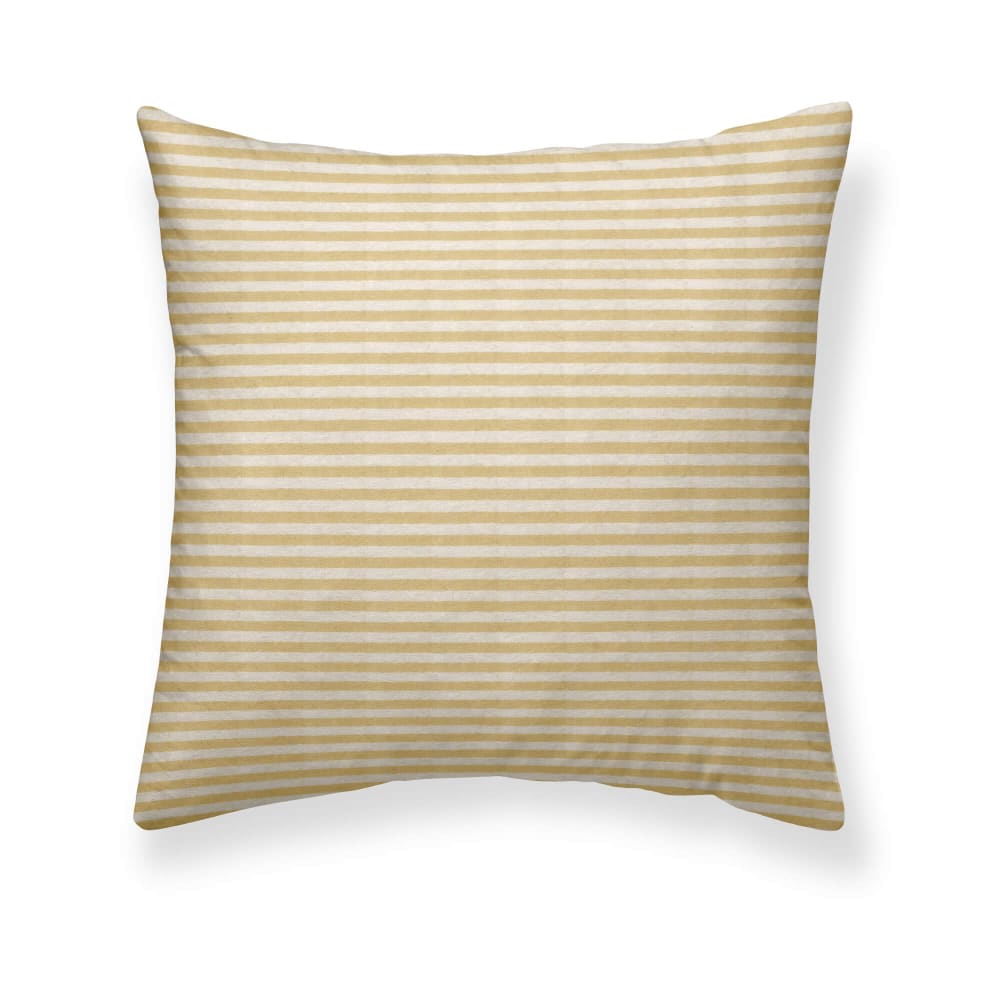 Funda de cojín de lino, algodón y poliéster amarillo 65x65 cm