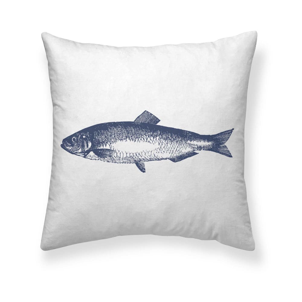 Housse de coussin en coton bleu 50x50 cm