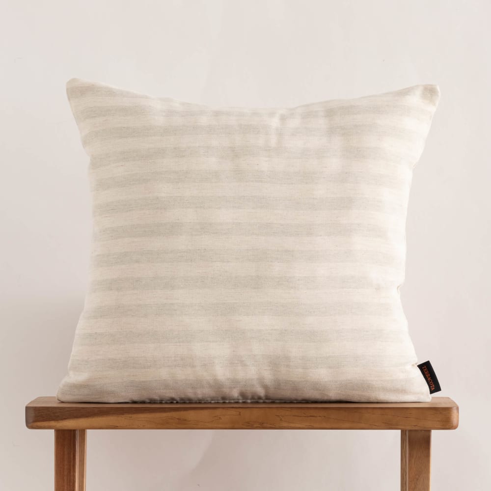 Funda de cojín de lino, algodón y poliéster gris 50x50 cm - Maisons du Monde