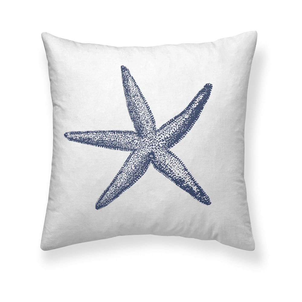 Housse de coussin en coton bleu 50x50 cm