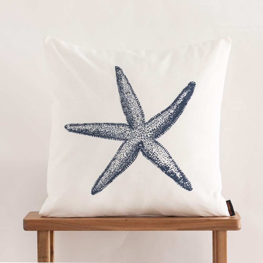 Housse de coussin en coton bleu 50x50 cm - Maisons du Monde