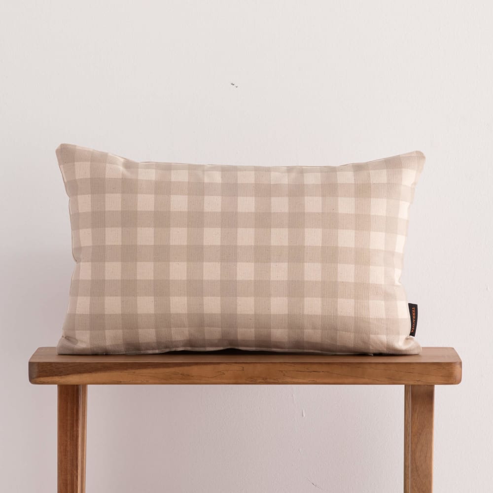 Housse de coussin en coton beige 30x50 cm — vue 3