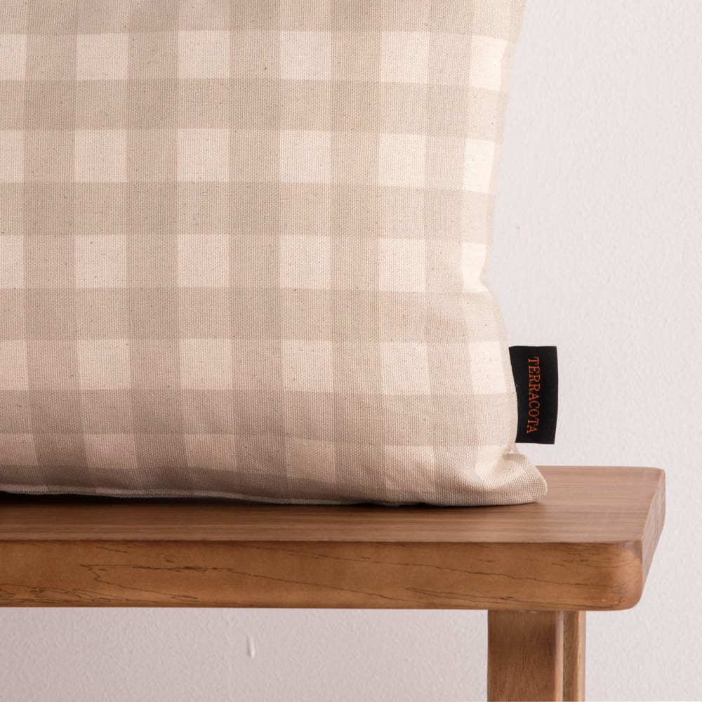Housse de coussin en coton beige 30x50 cm — vue 4