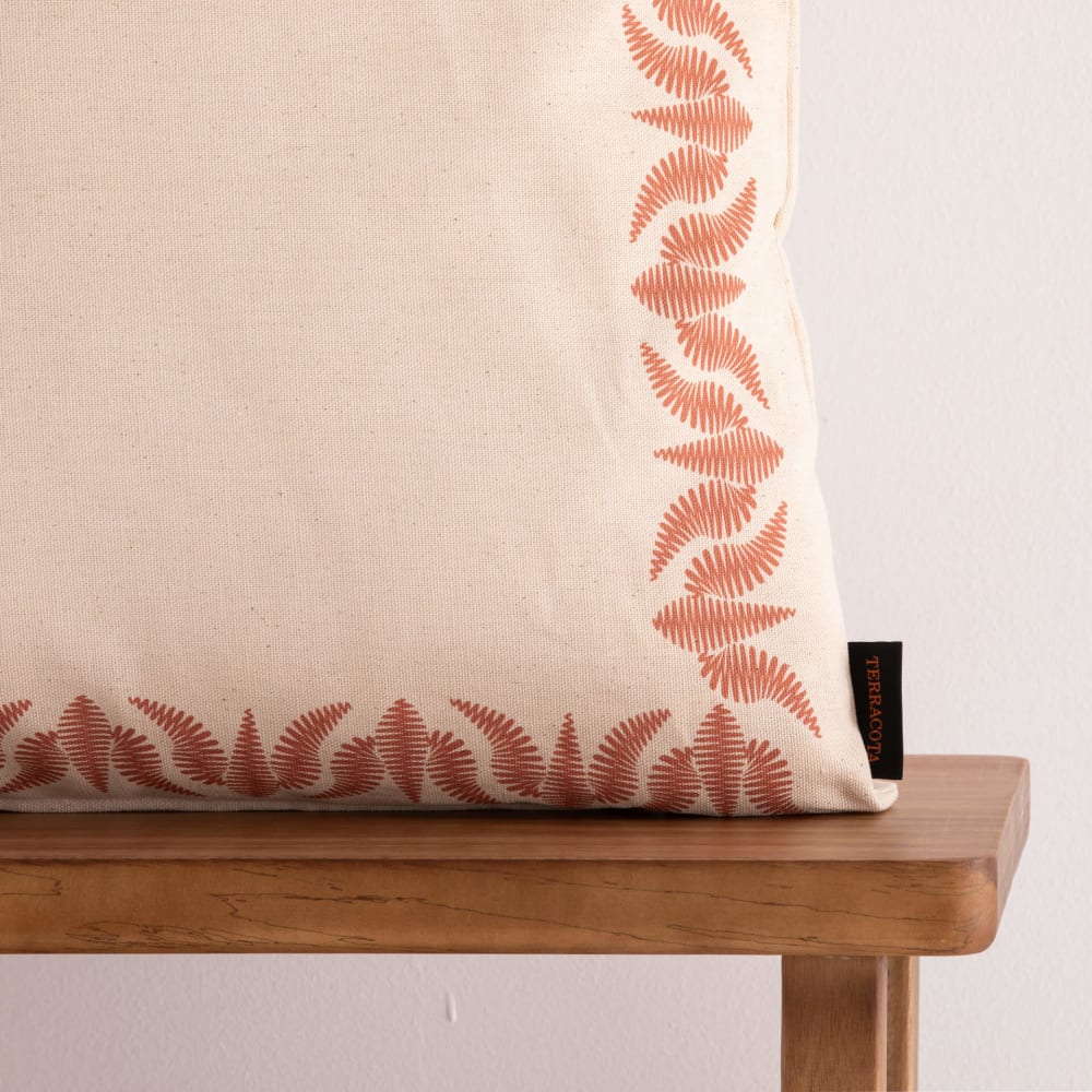 Housse de coussin en coton orange 50x50 cm — vue 4