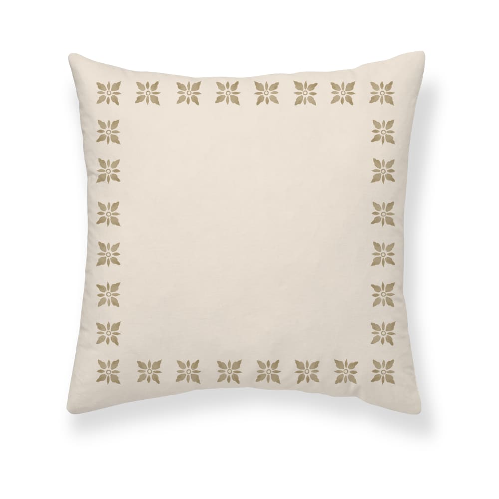 Funda de cojín de algodón beige 50x50 cm