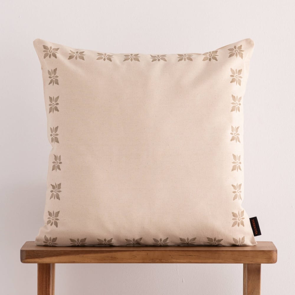 Funda de cojín de algodón beige 50x50 cm - Maisons du Monde