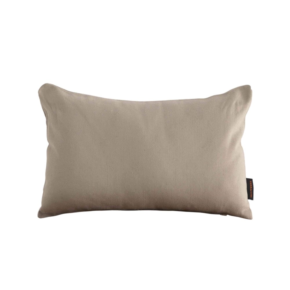 Funda de cojín de lino y algodón beige 30x50 cm