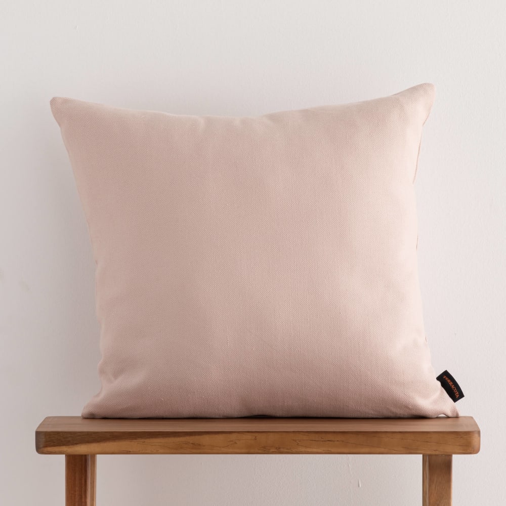 Funda de cojín de lino y algodón rosa 50x50 cm - Maisons du Monde