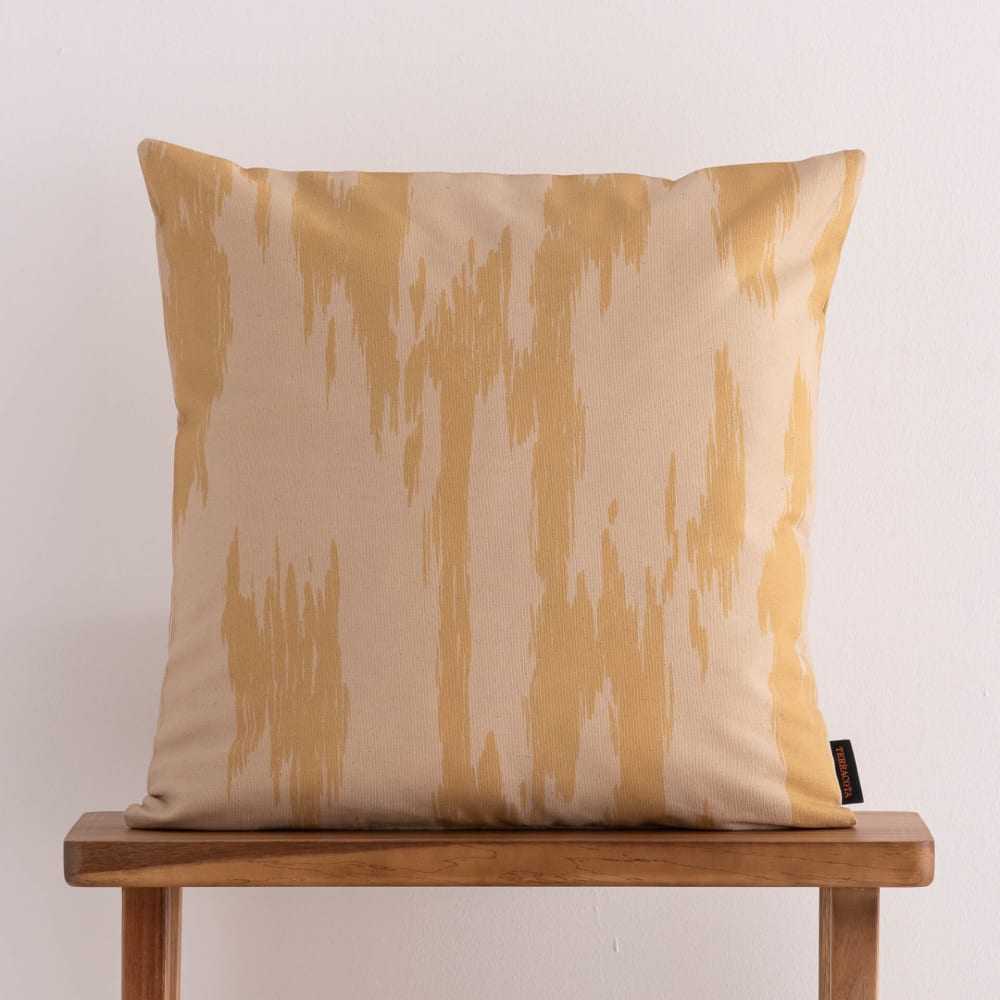 Housse de coussin en coton jaune 50x50 cm — vue 3