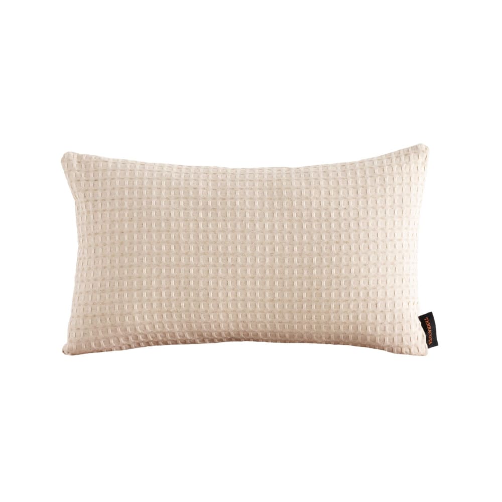 Housse de coussin en coton adouci beige 30x50 cm