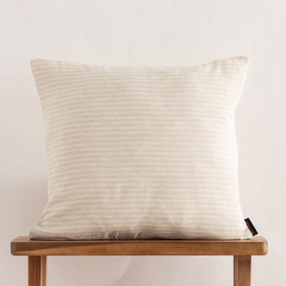 Funda de cojín de lino, algodón y poliéster gris 50x50 cm - Maisons du Monde