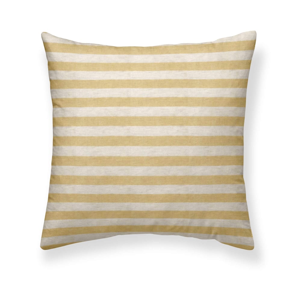 Housse de coussin en lin, coton et polyester jaune 50x50 cm