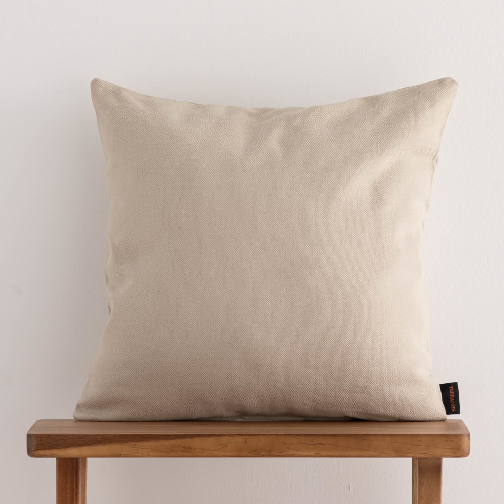 Housse de coussin Jacquard Beige 50x50 — vue 3