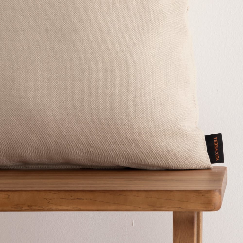 Housse de coussin Jacquard Beige 50x50 — vue 4